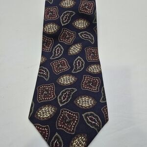 OSCAR DE LA RENTA Couture Men's Silk Necktie Designer Geometric Blue USA‎